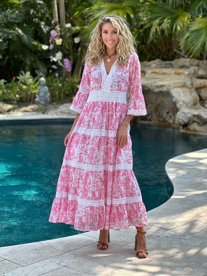 Aziza Long Dress Bayou Hibiscus