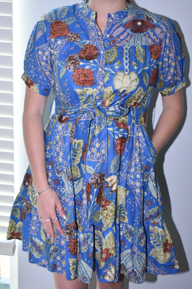 Georgia Delray Dress Blue Floral