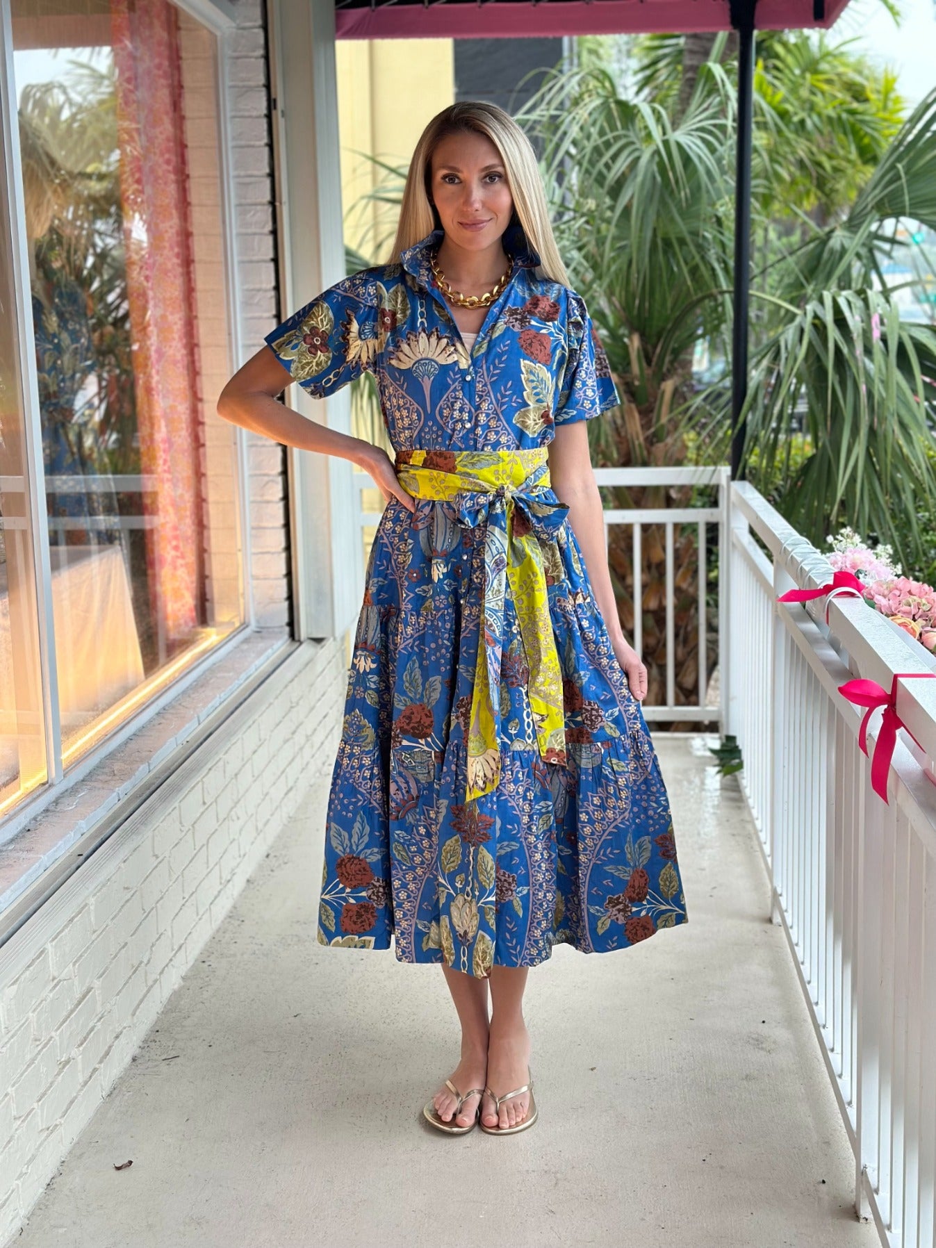 Kristina Dress Blue Floral Just Darviny Kristina Dress Blue Floral Just Darviny