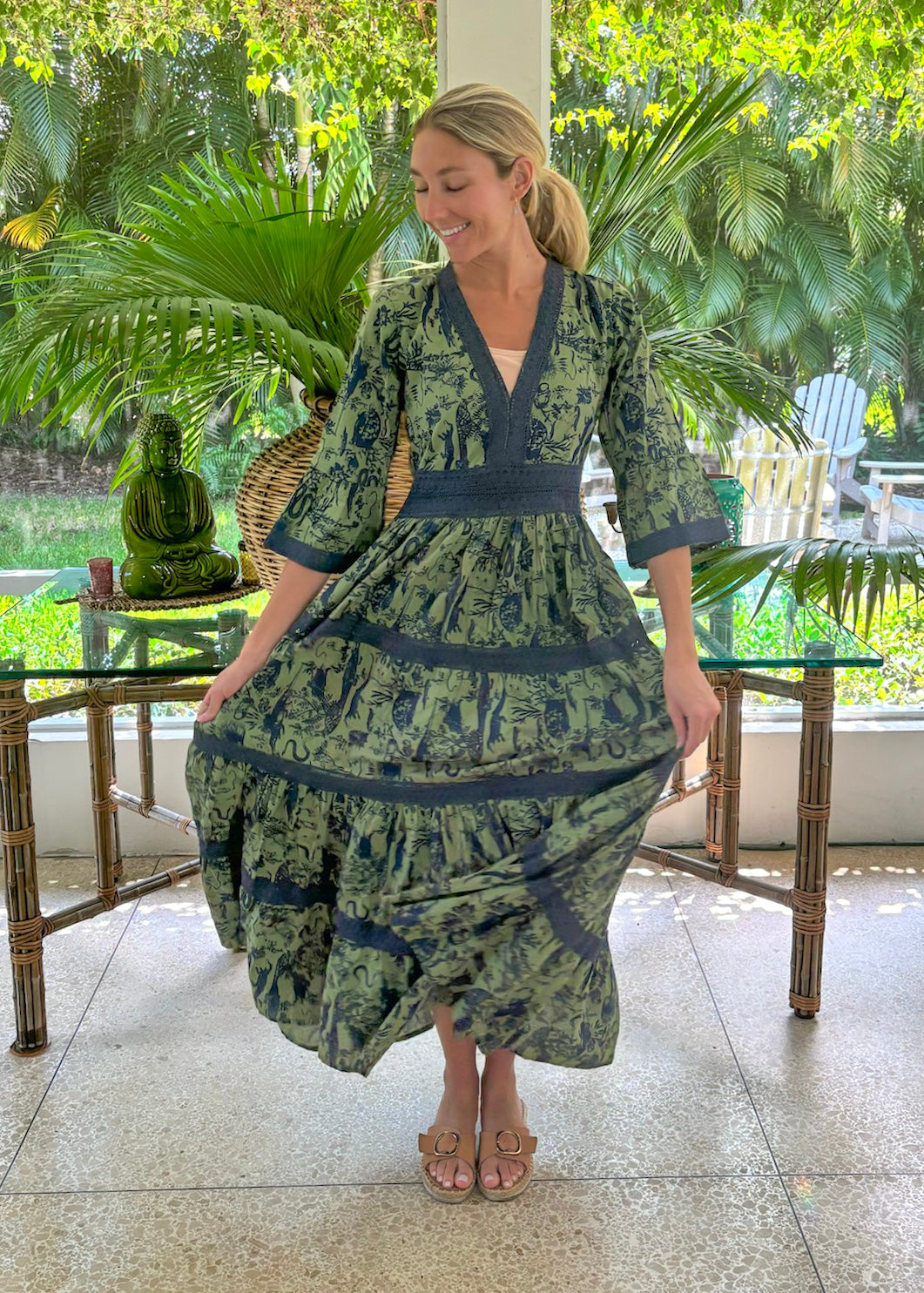 Aziza Long Dress Bayou Crocodile Aziza Long Dress Bayou Crocodile