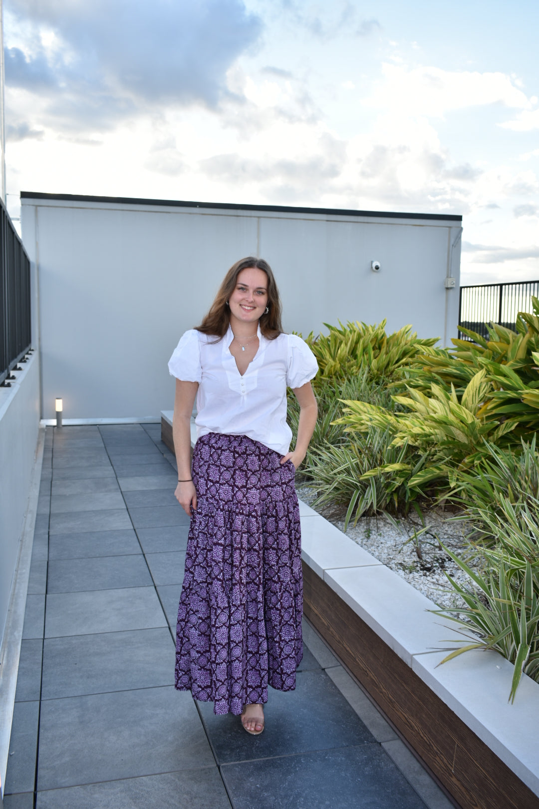 Boho Long Skirt Deep Plum