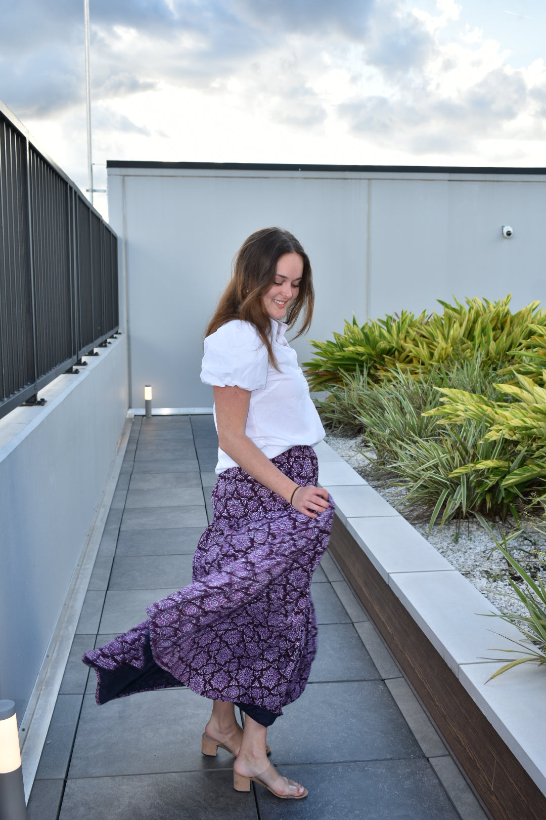 Boho Long Skirt Deep Plum