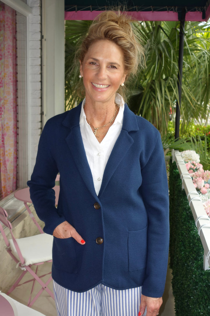 Tilly Classic Knit Blazer Navy