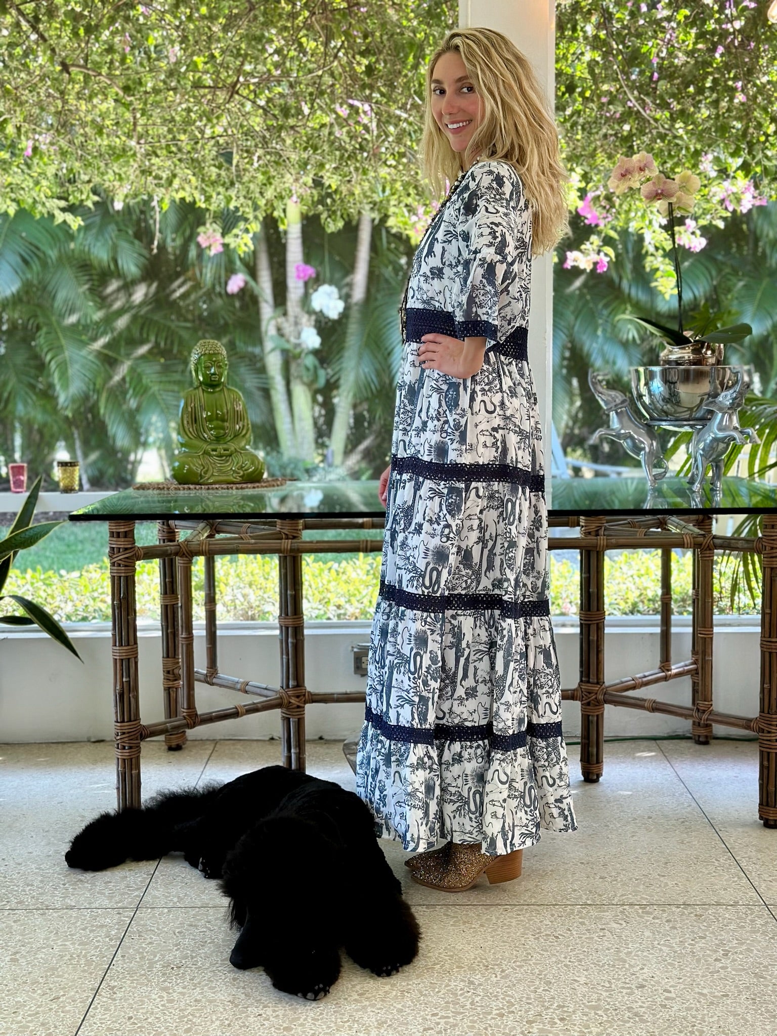 Aziza Long Dress Bayou Midnight Charcoal – Just Darviny