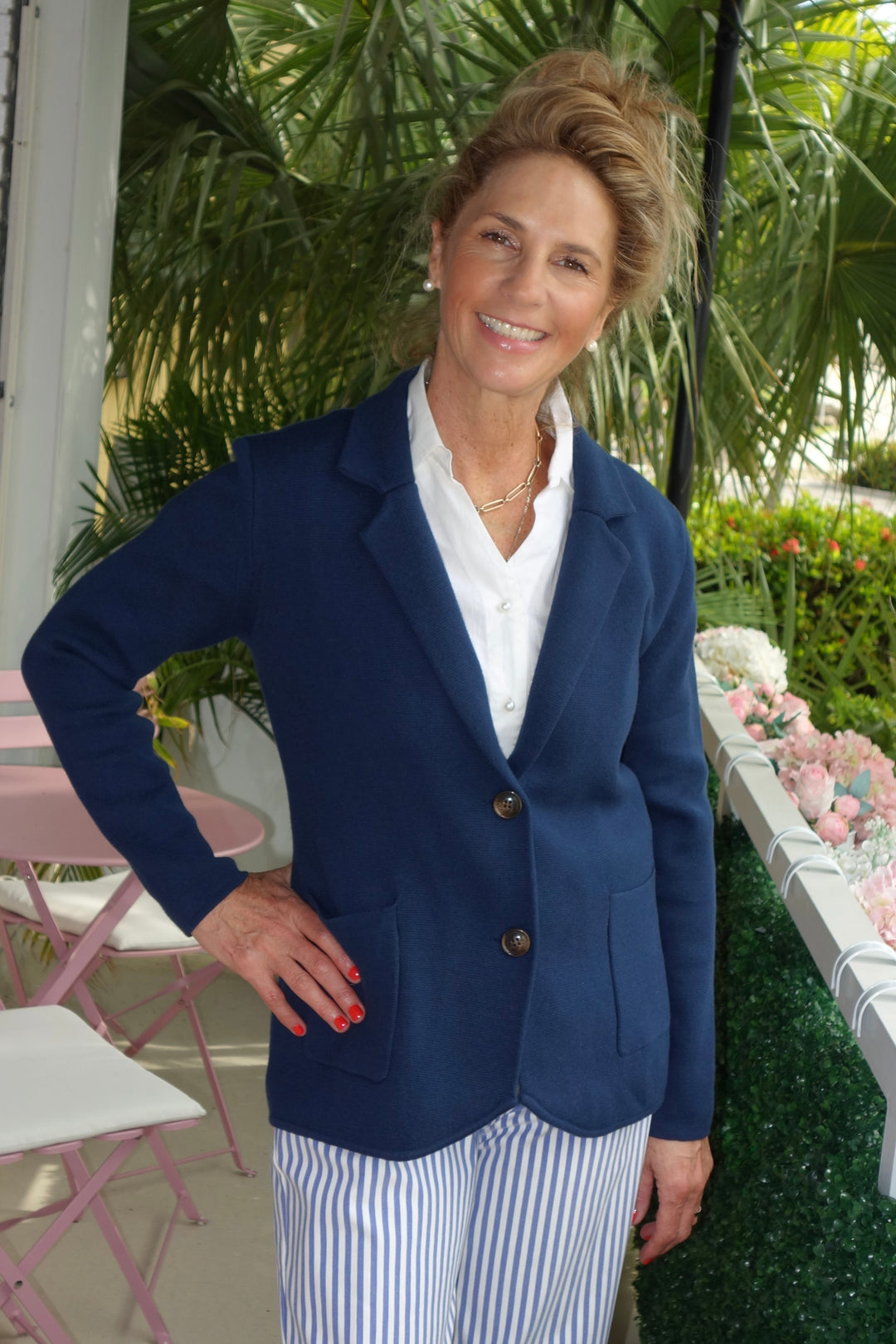 Tilly Classic Knit Blazer Navy