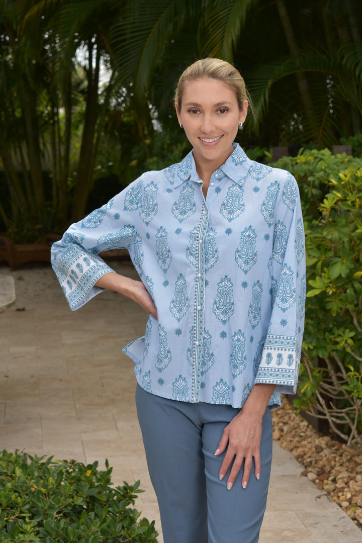 Boho Shirt Bubble Yum Blue