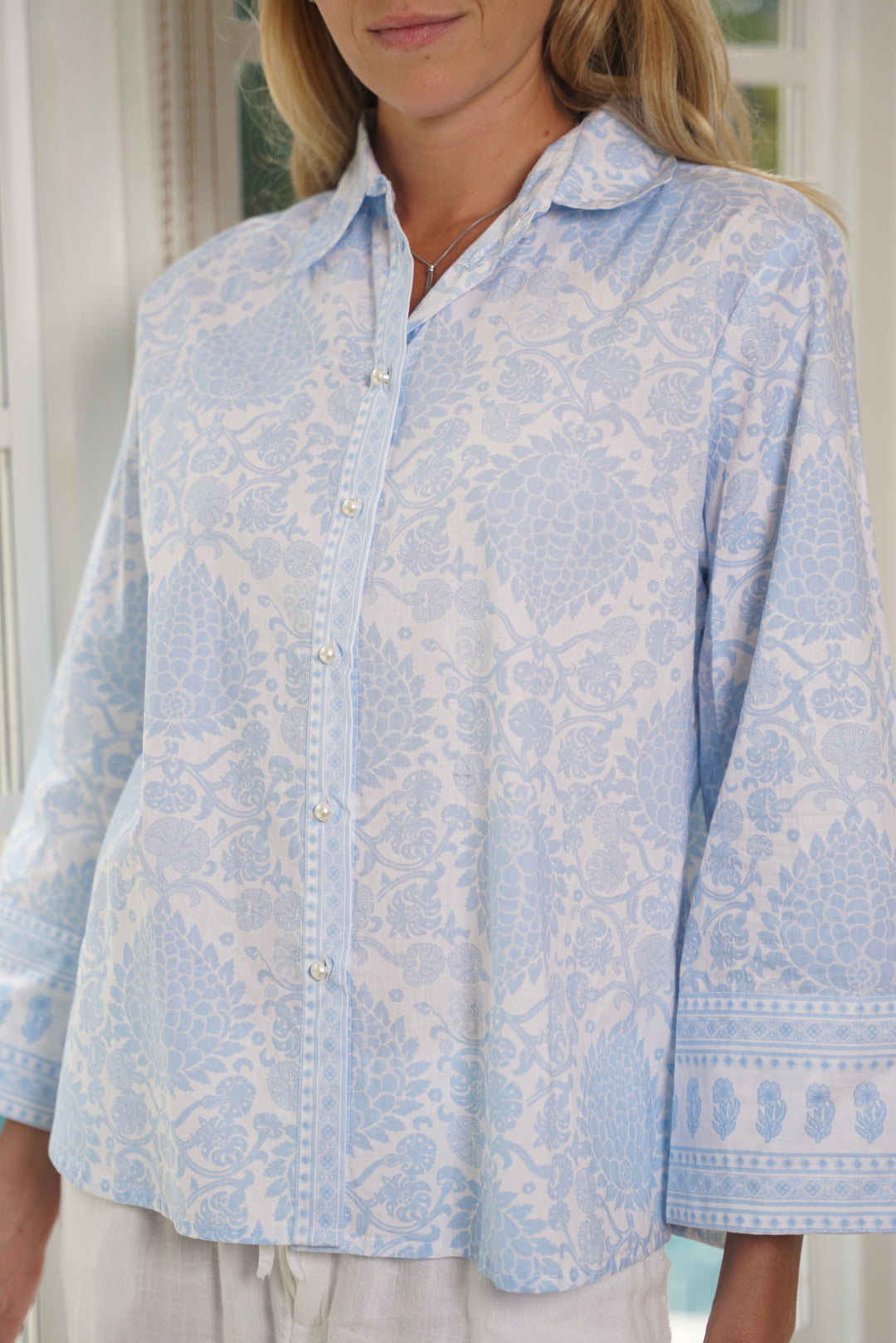Boho Shirt Tobacco Leaf Sky