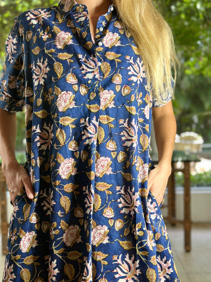 Charlotte Dress Charleston Floral Navy