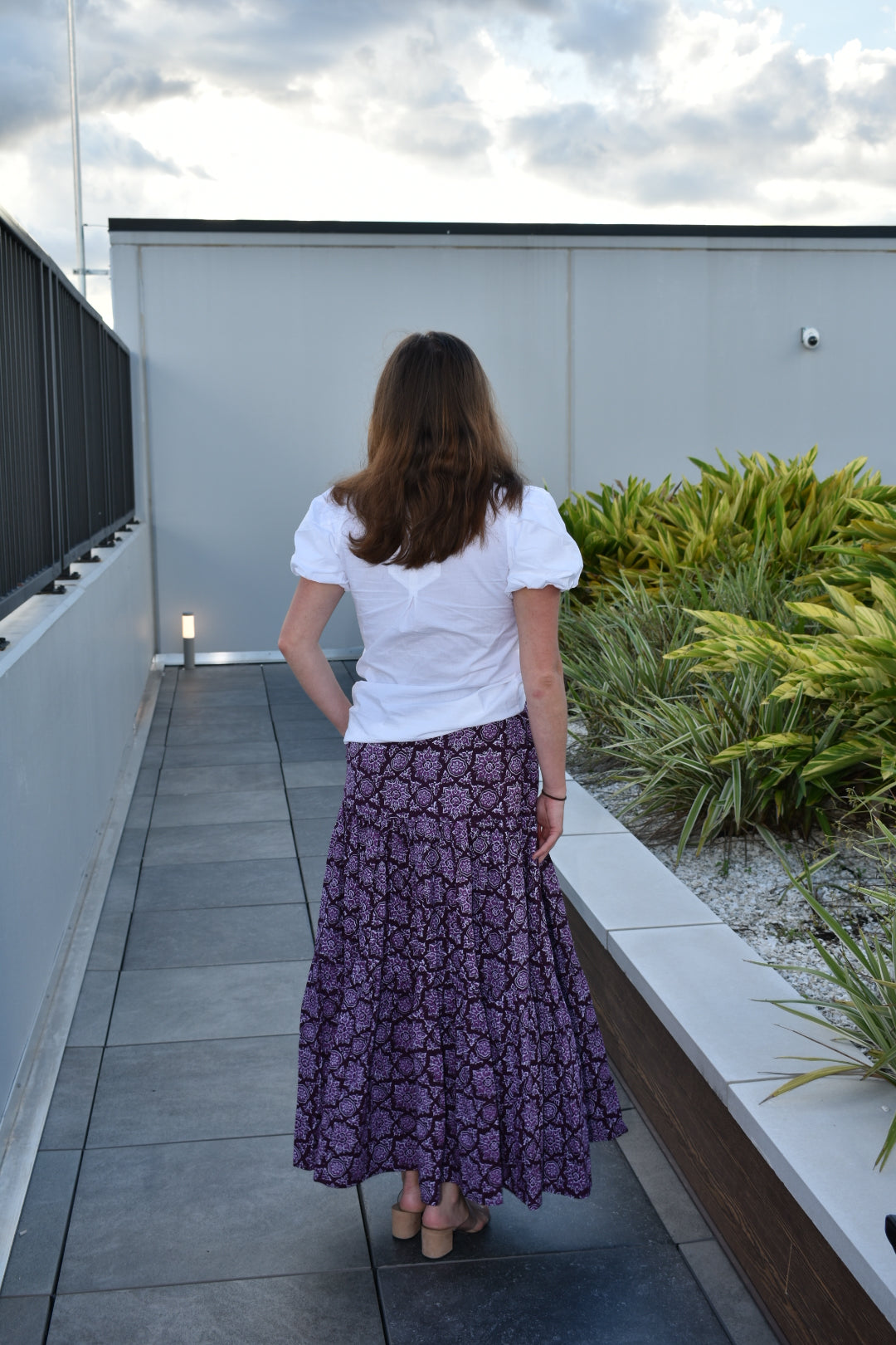 Boho Long Skirt Deep Plum