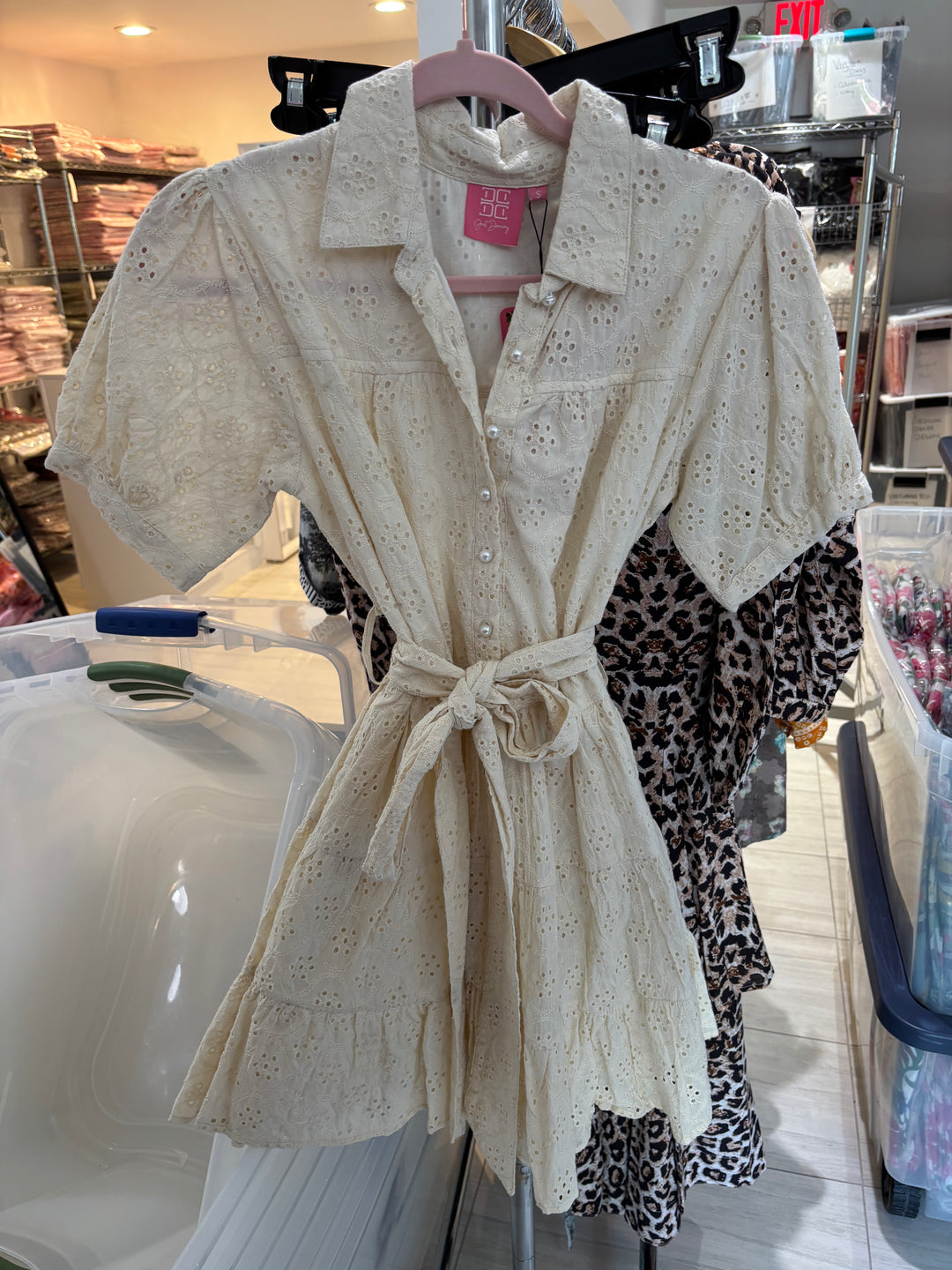 Georgia Dress Cream Eyelet Sample