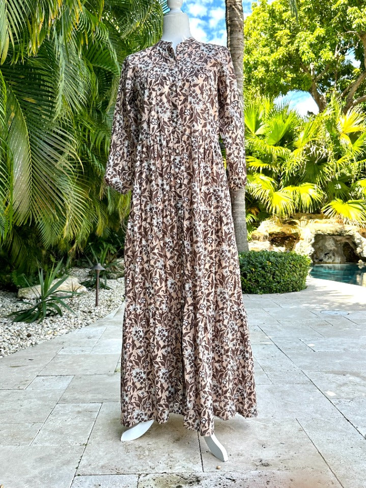 Boho Summer Long Dress Fall Honeycomb