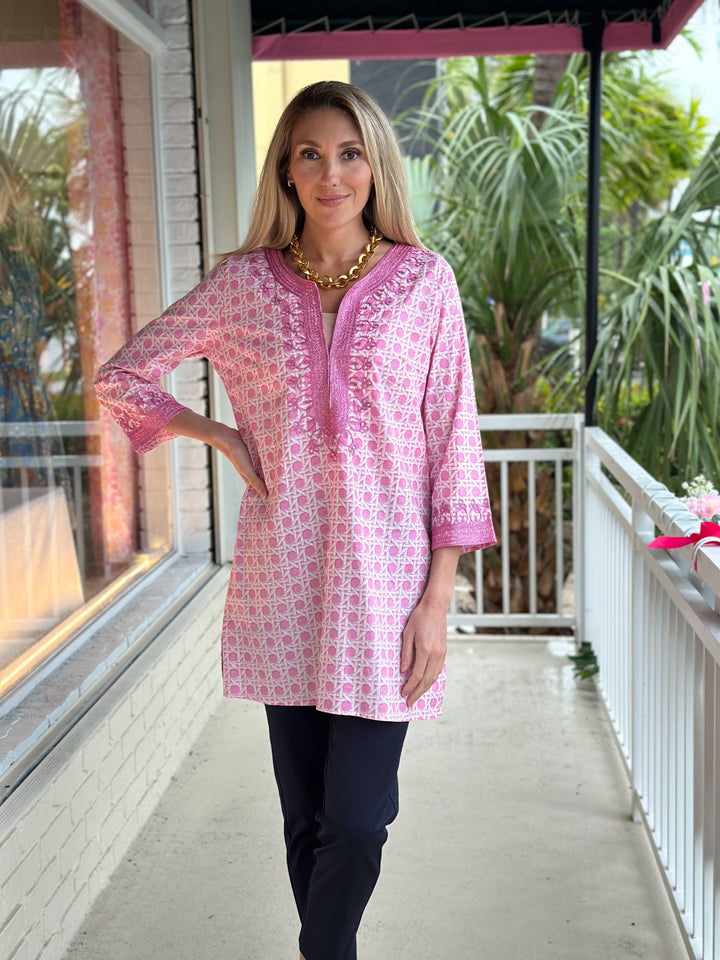 Tunic Dress Lattice Pink Sample