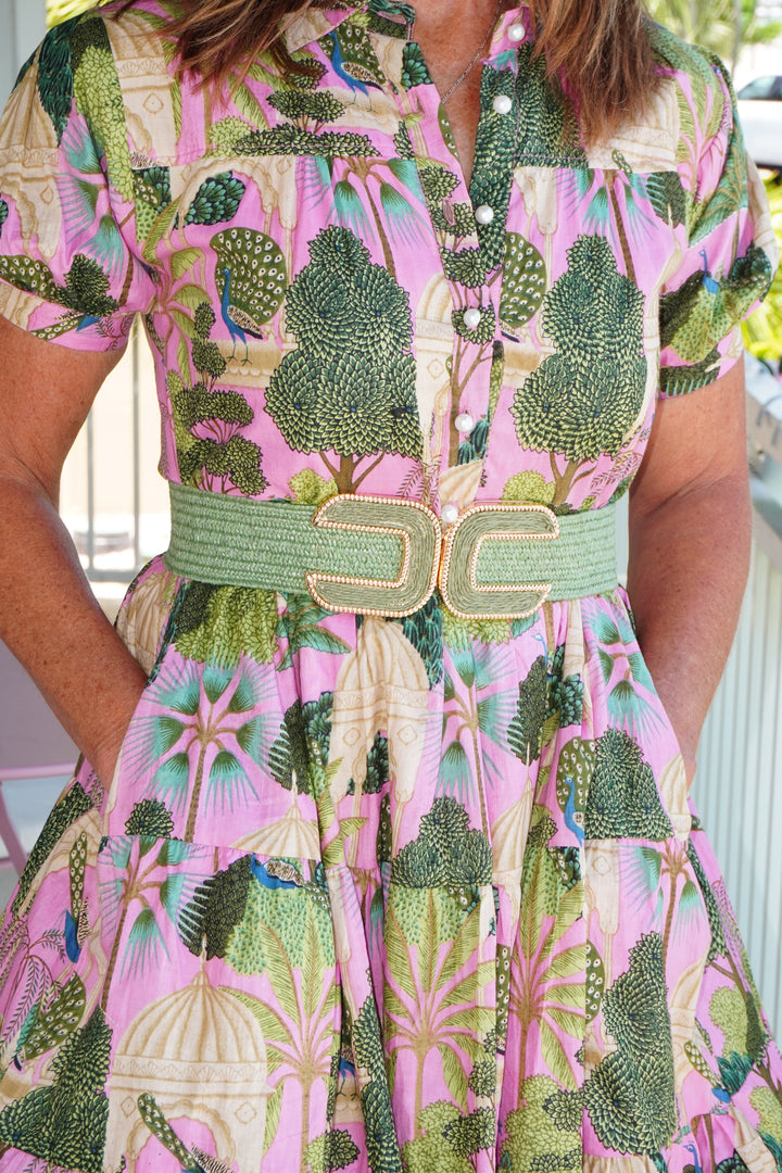 Women's Braided Thick Belt Sage Green