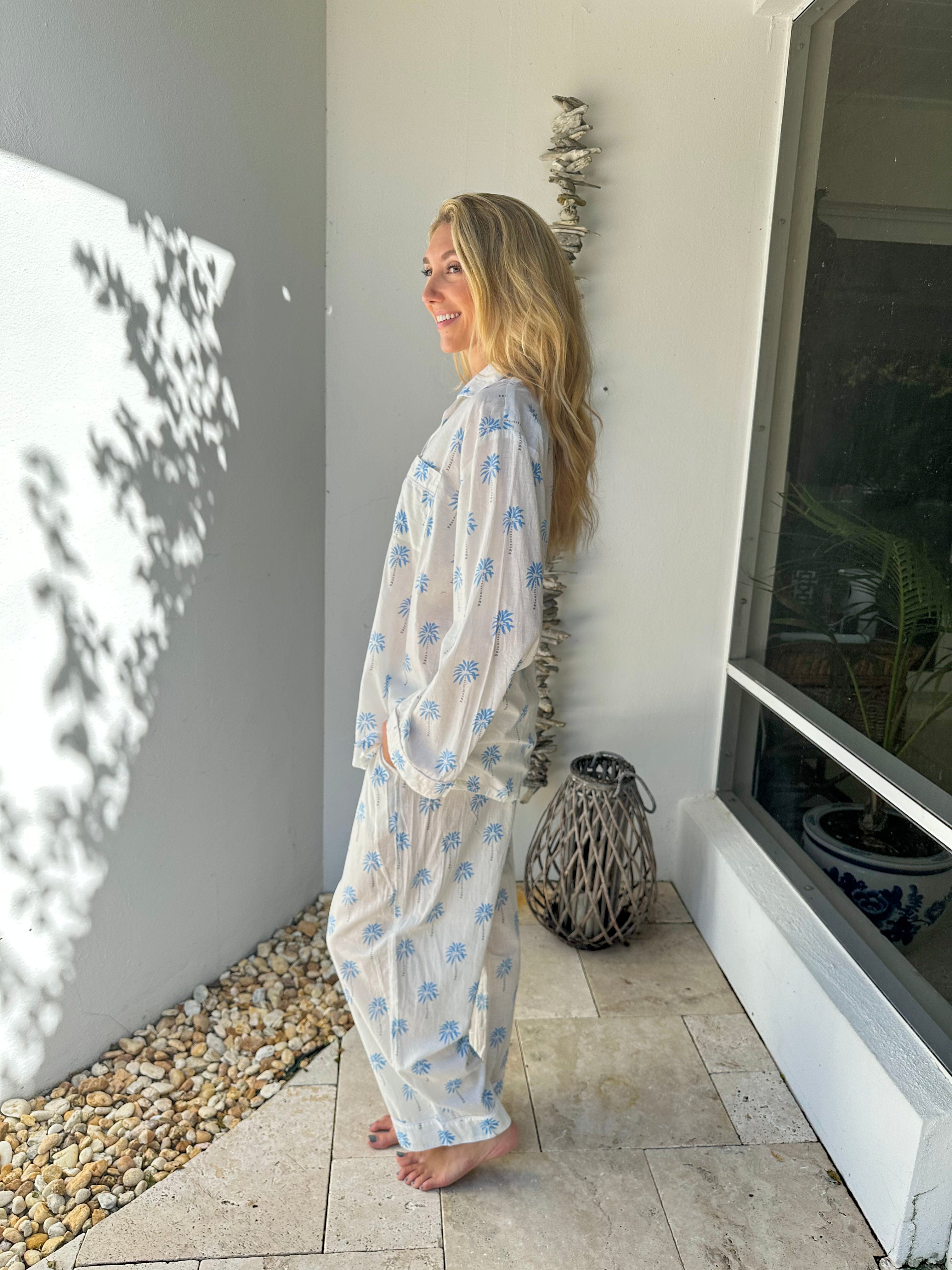 Long Pajamas Seas Turquoise – Just Darviny