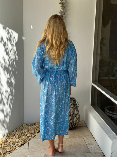 Kimono (Long) - Turquoise Seas