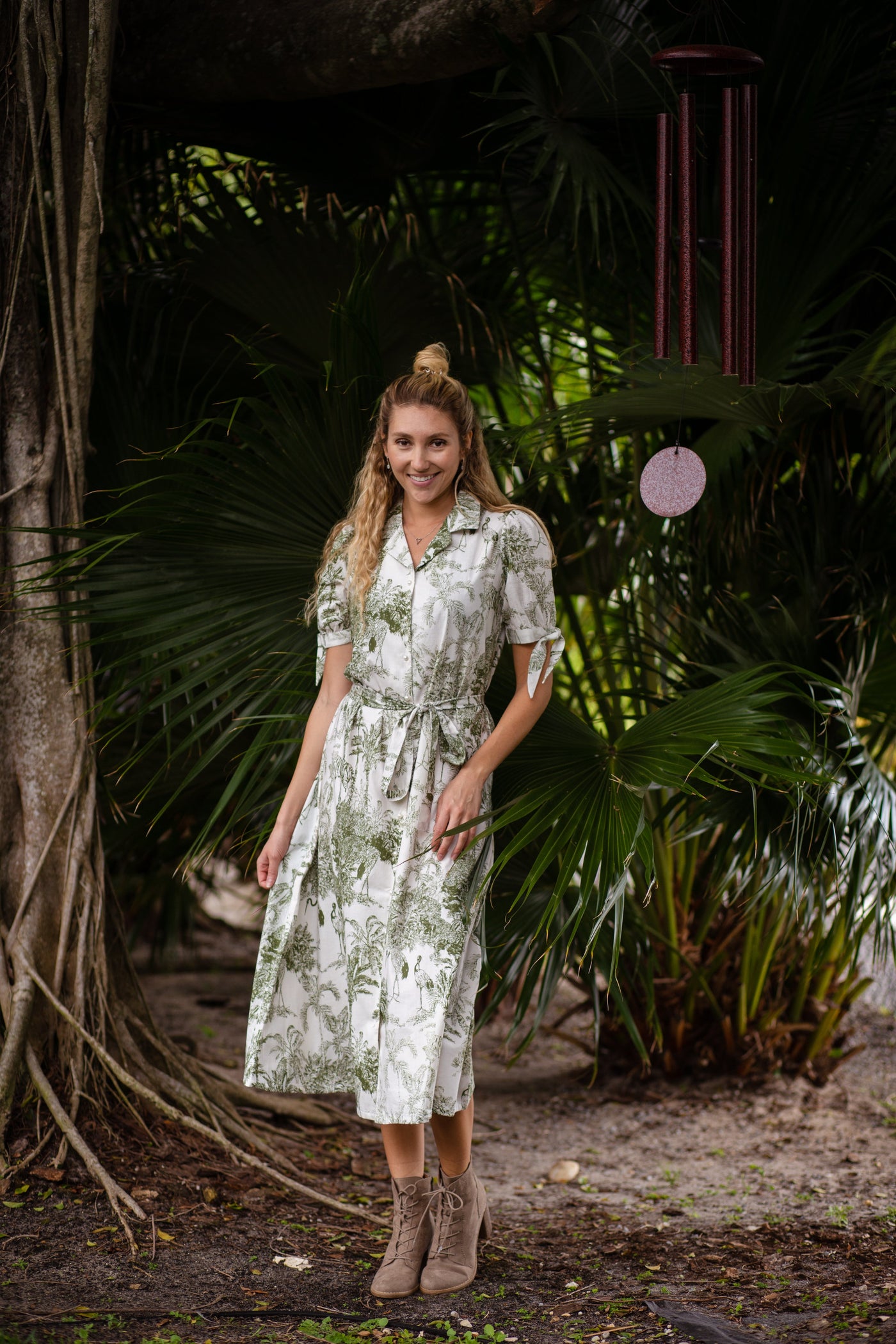 Alexandra Midi Dress - Green Tanzania