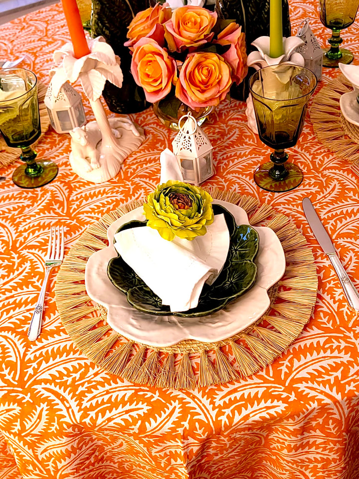 The Marrakech in Orange Creamsicle Tablecloth