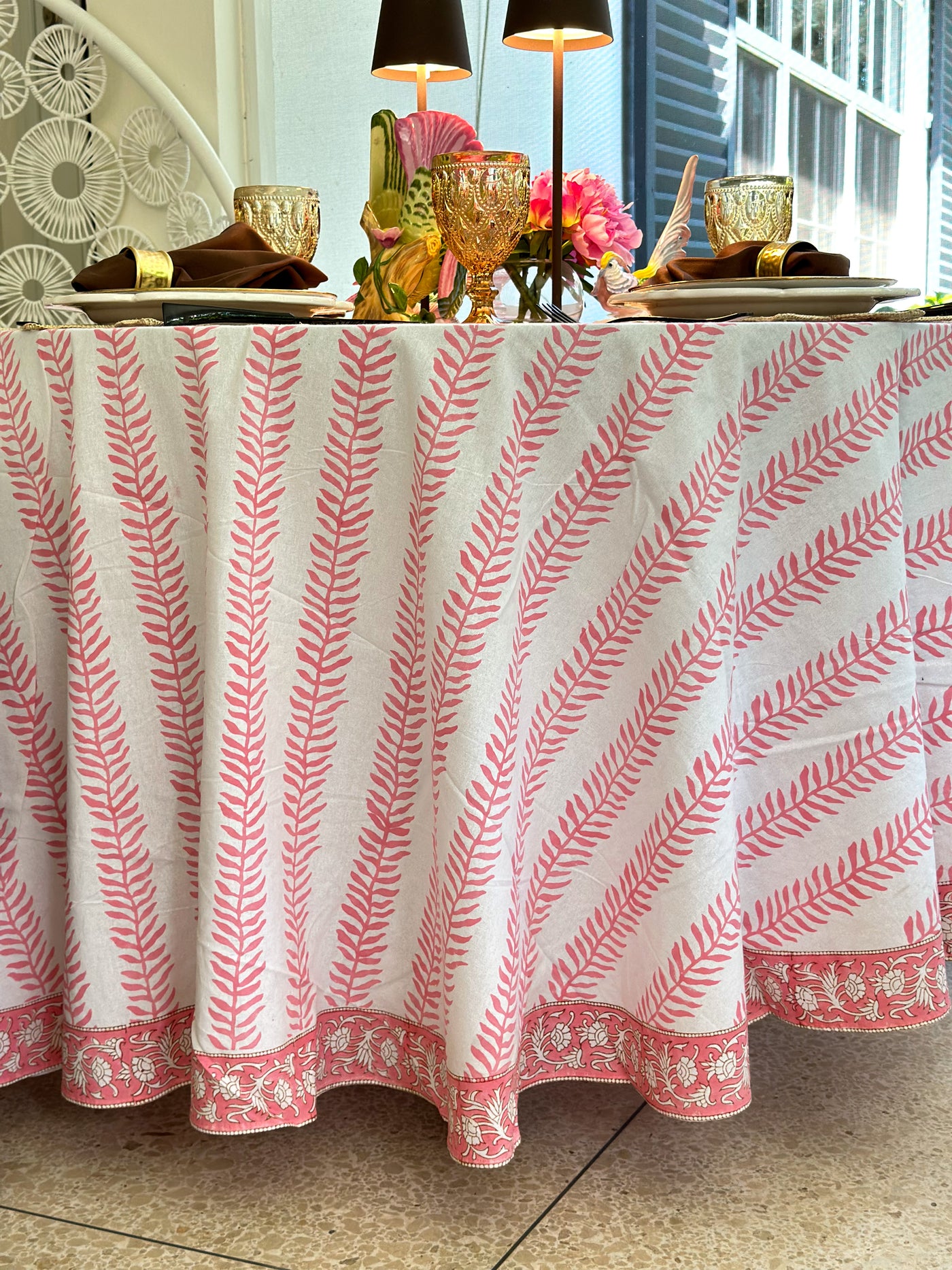 The Pink Trellis Tablecloth