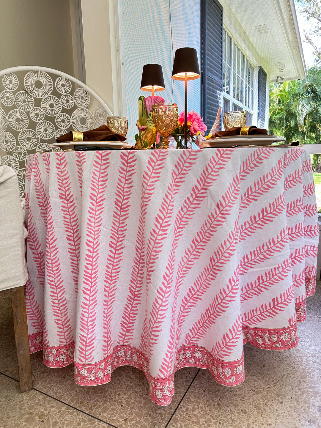 The Pink Trellis Tablecloth