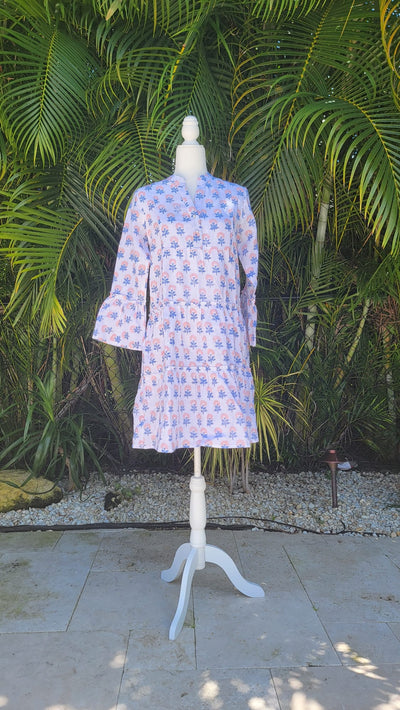 Linen Garden Dress - Pink Linen